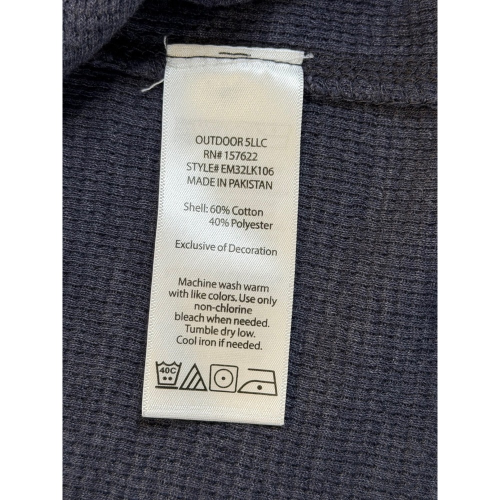 Eddie Bauer men's XL waffle knit thermal long sleeve shirt, blue/gray, pre-owned - Picture 9 of 9